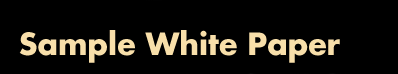 Sample White Paper